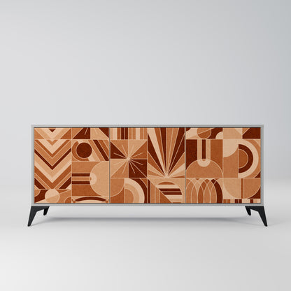 PRISM MOSAIC 3-Door Sideboard in Grey Finish