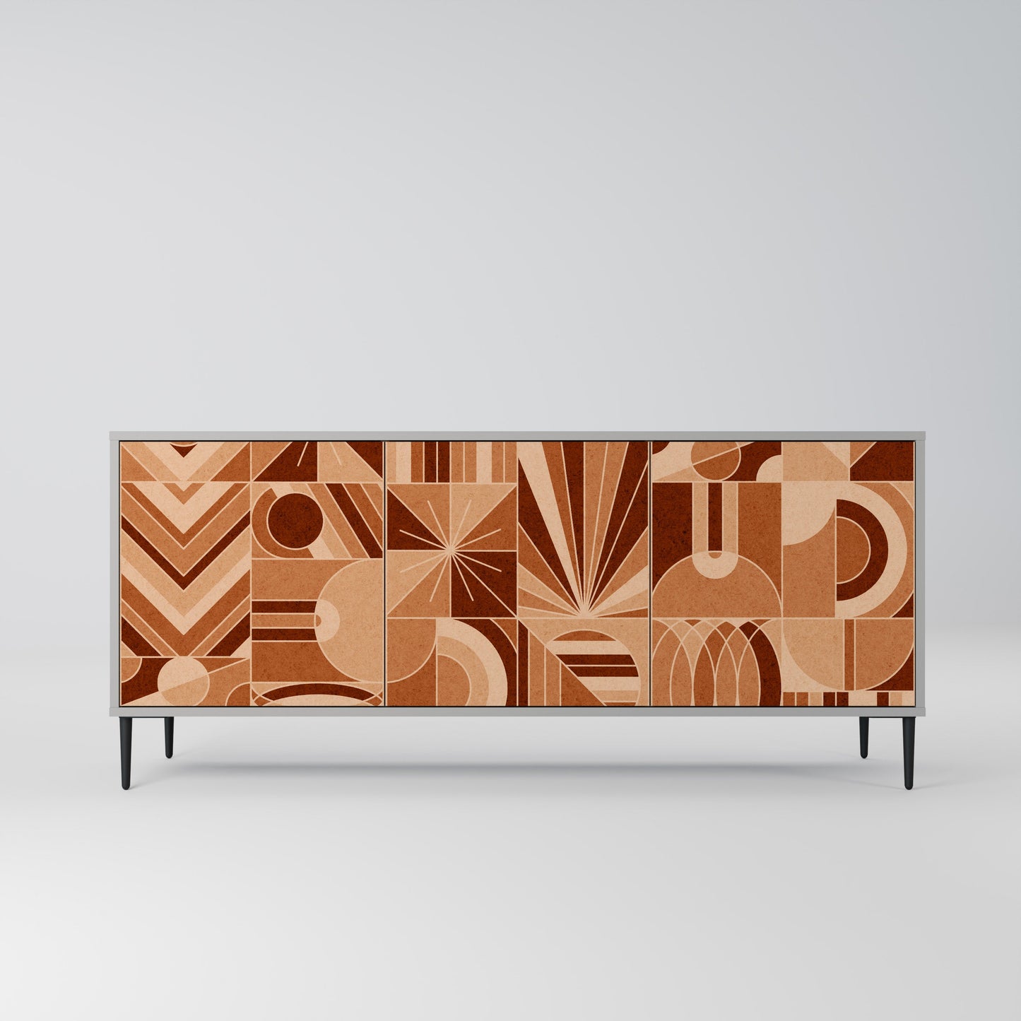 PRISM MOSAIC 3-Door Sideboard in Grey Finish