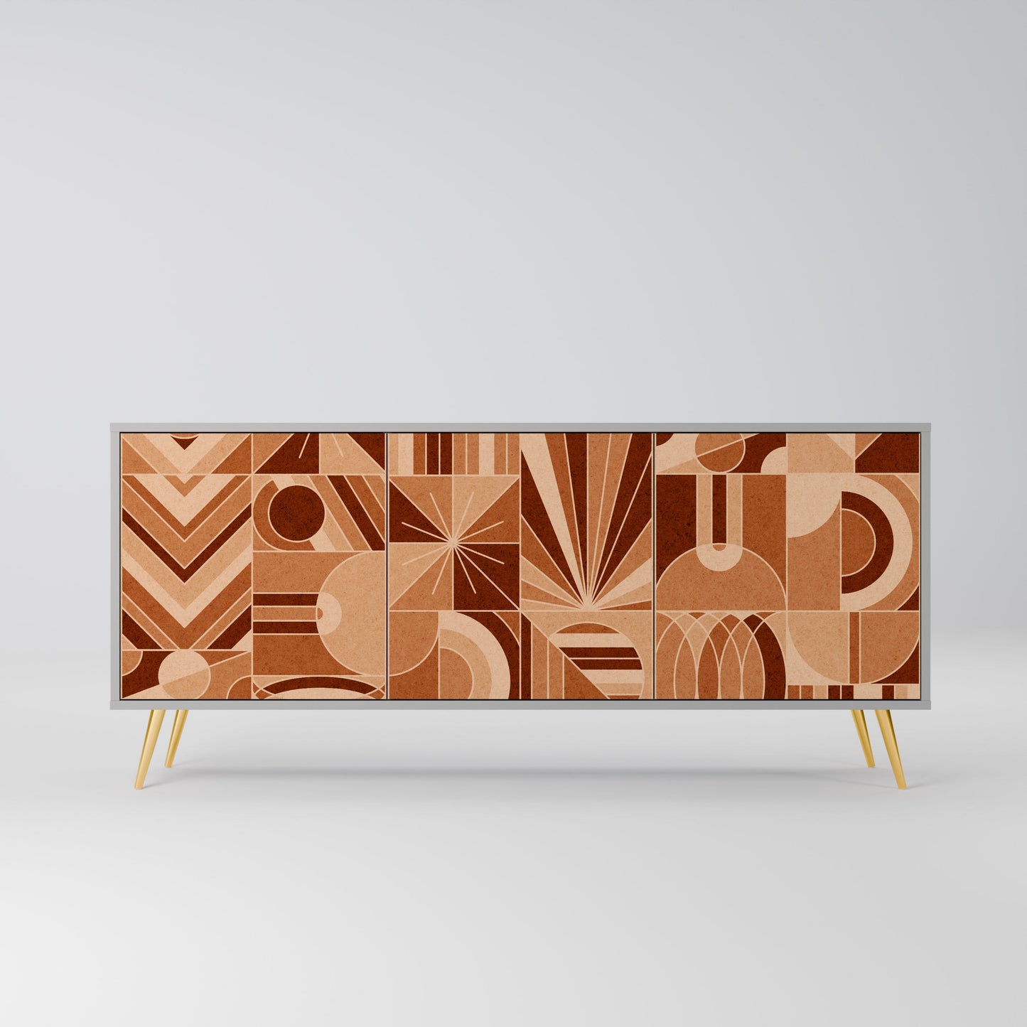 PRISM MOSAIC 3-Door Sideboard in Grey Finish