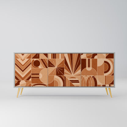 PRISM MOSAIC 3-Door Sideboard in Grey Finish