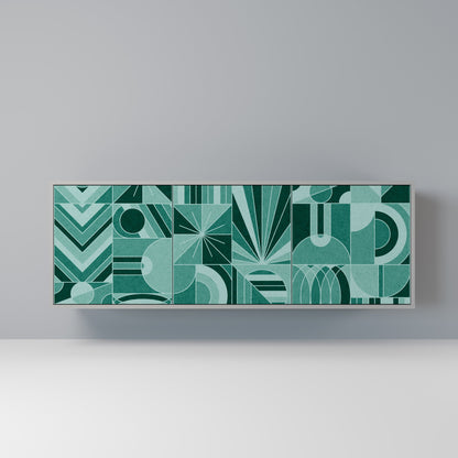 HARMONIC GRID 3-Door Sideboard in Grey Finish