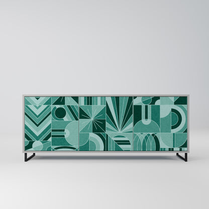 HARMONIC GRID 3-Door Sideboard in Grey Finish