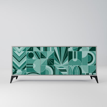 HARMONIC GRID 3-Door Sideboard in Grey Finish