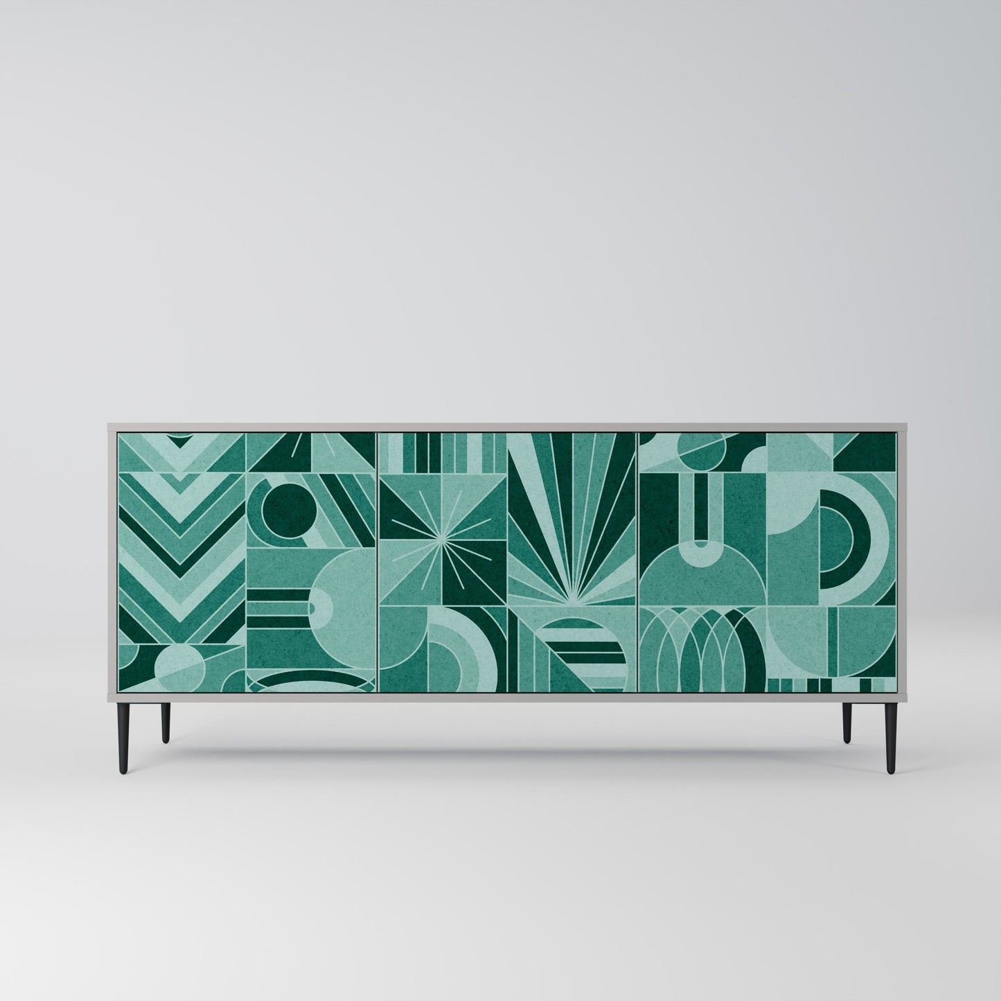 HARMONIC GRID 3-Door Sideboard in Grey Finish