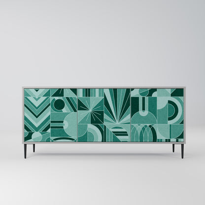 HARMONIC GRID 3-Door Sideboard in Grey Finish