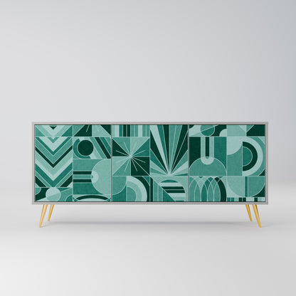 HARMONIC GRID 3-Door Sideboard in Grey Finish