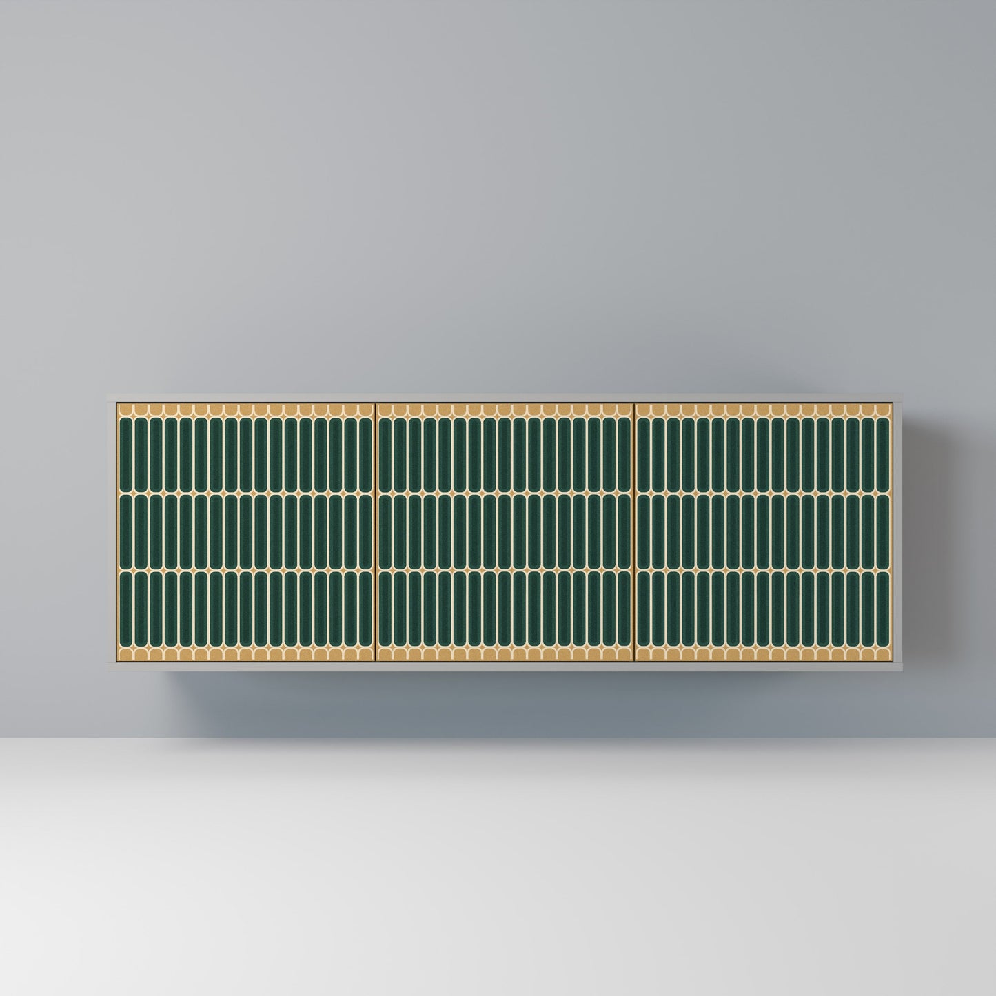 ILUSION GATE 3-Door Sideboard in Grey Finish