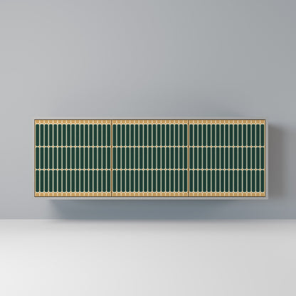 ILUSION GATE 3-Door Sideboard in Grey Finish