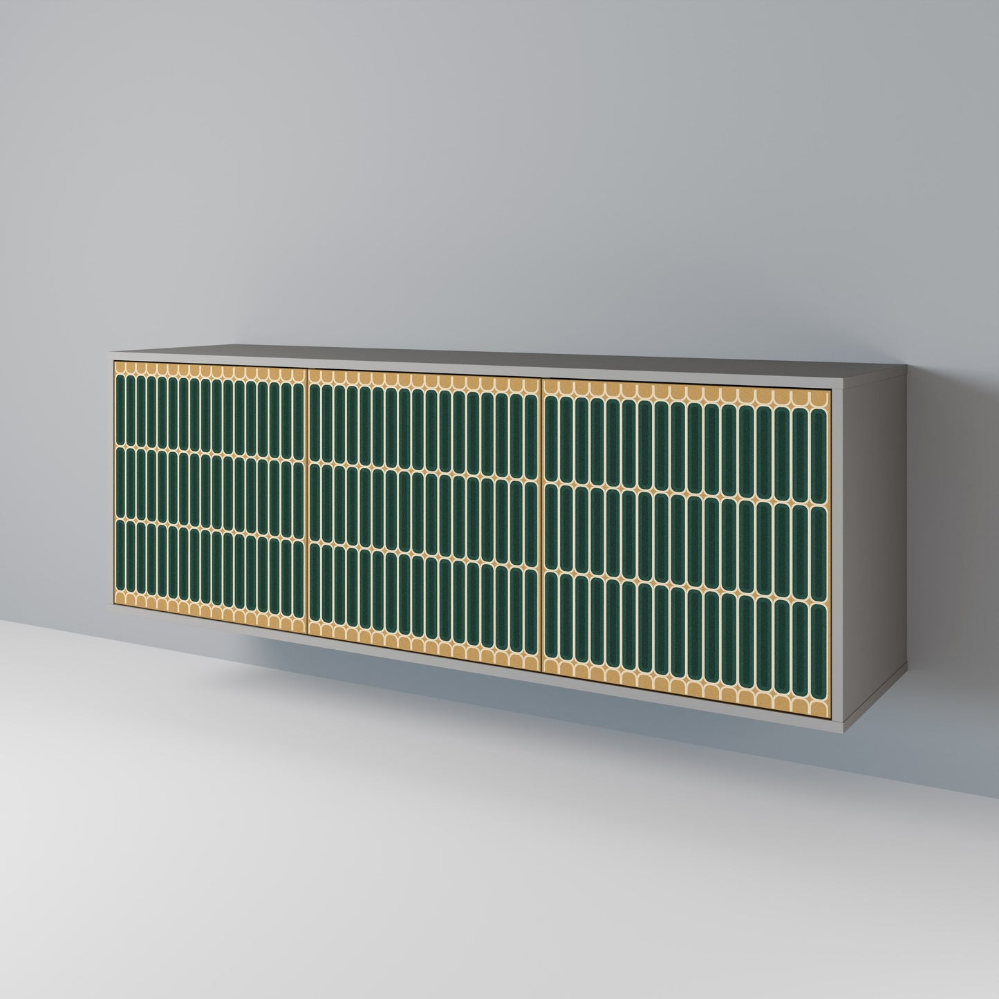 ILUSION GATE 3-Door Sideboard in Grey Finish