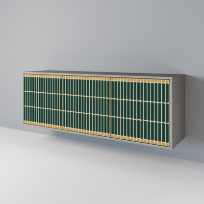 ILUSION GATE 3-Door Sideboard in Grey Finish