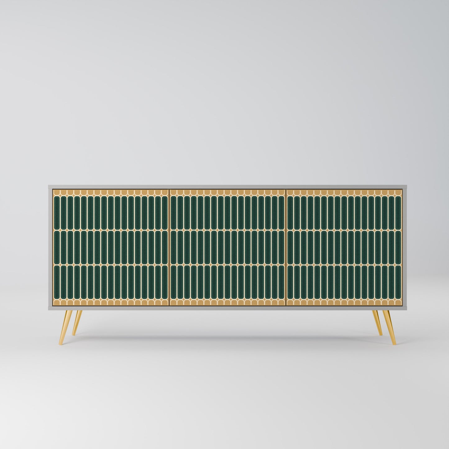 ILUSION GATE 3-Door Sideboard in Grey Finish