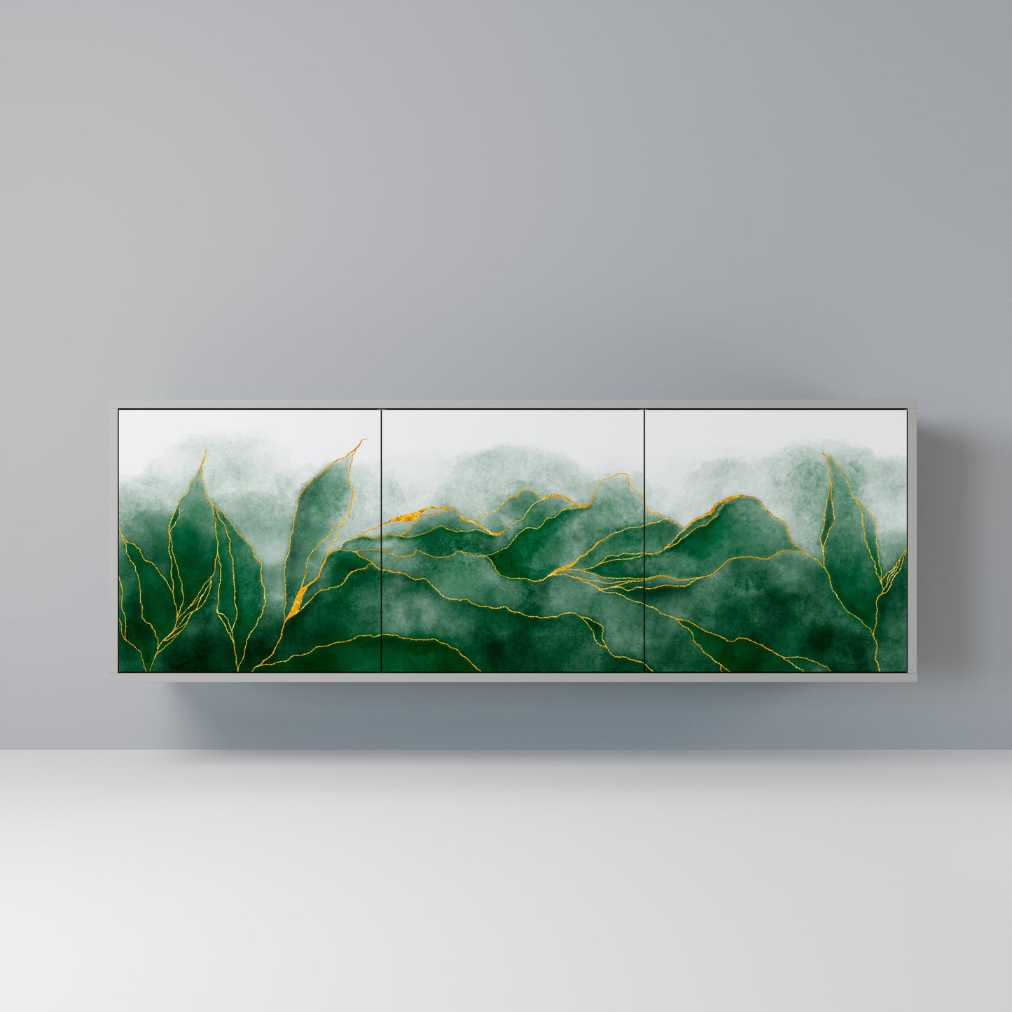 EXPENSIVE NATURE 3-Door Sideboard in Grey Finish