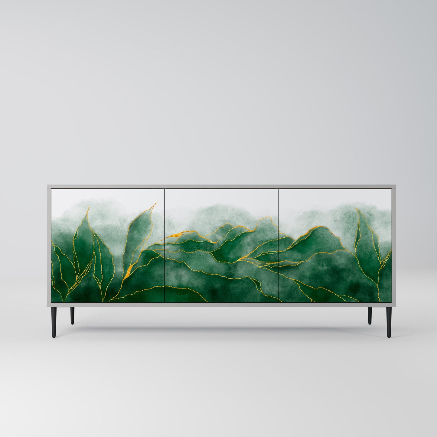 EXPENSIVE NATURE 3-Door Sideboard in Grey Finish