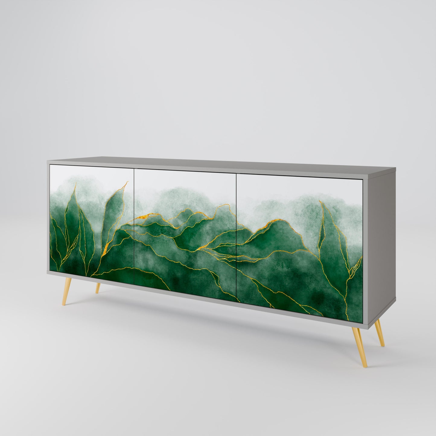 EXPENSIVE NATURE 3-Door Sideboard in Grey Finish