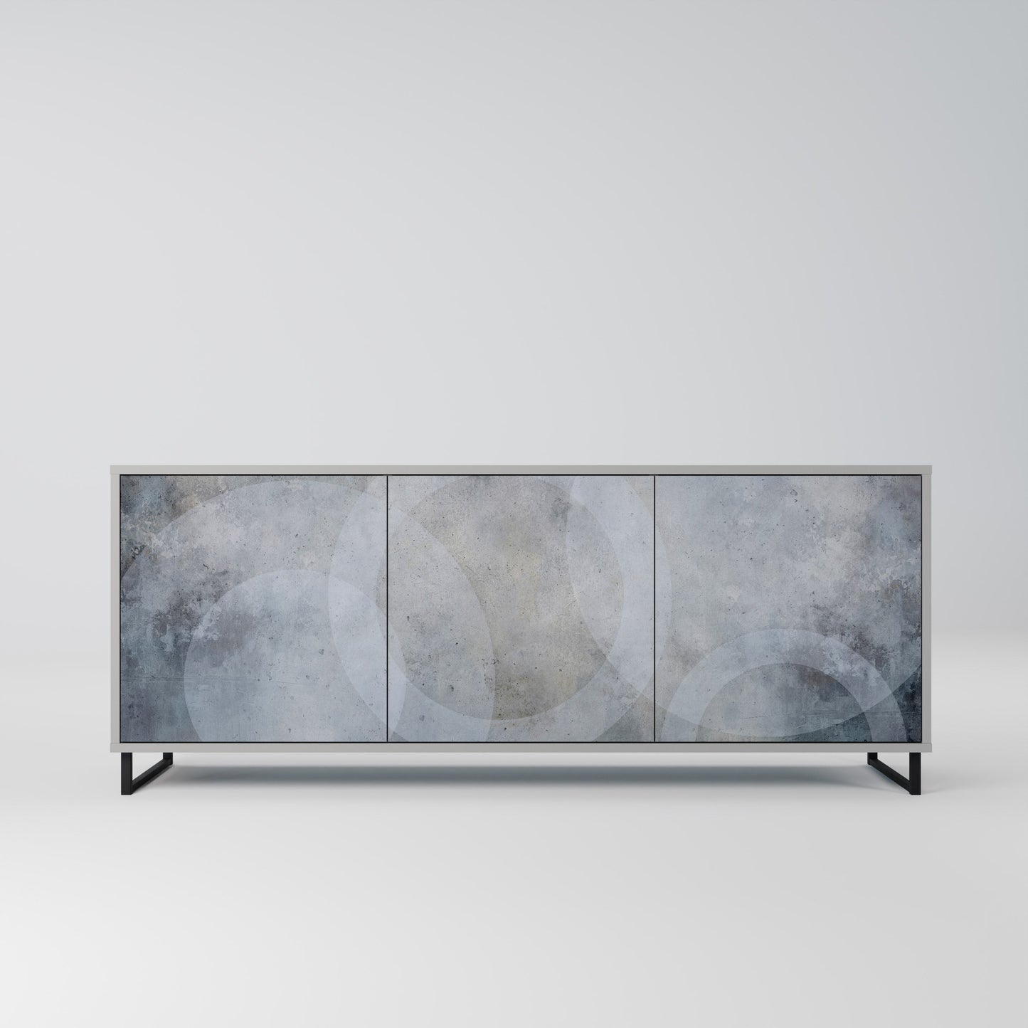 MUTED ARC 3-Door Sideboard in Grey Finish