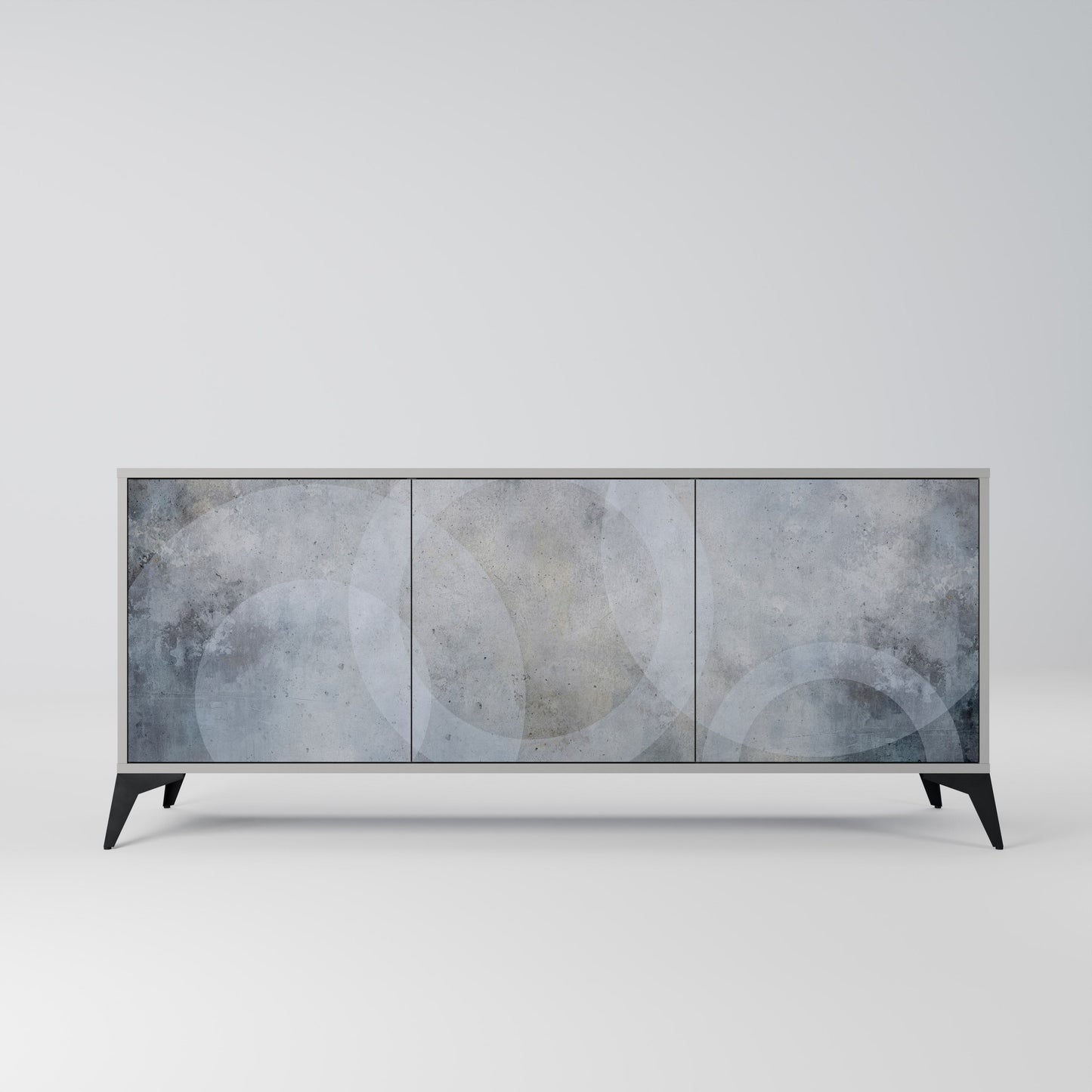 MUTED ARC 3-Door Sideboard in Grey Finish