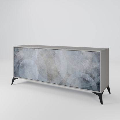 MUTED ARC 3-Door Sideboard in Grey Finish