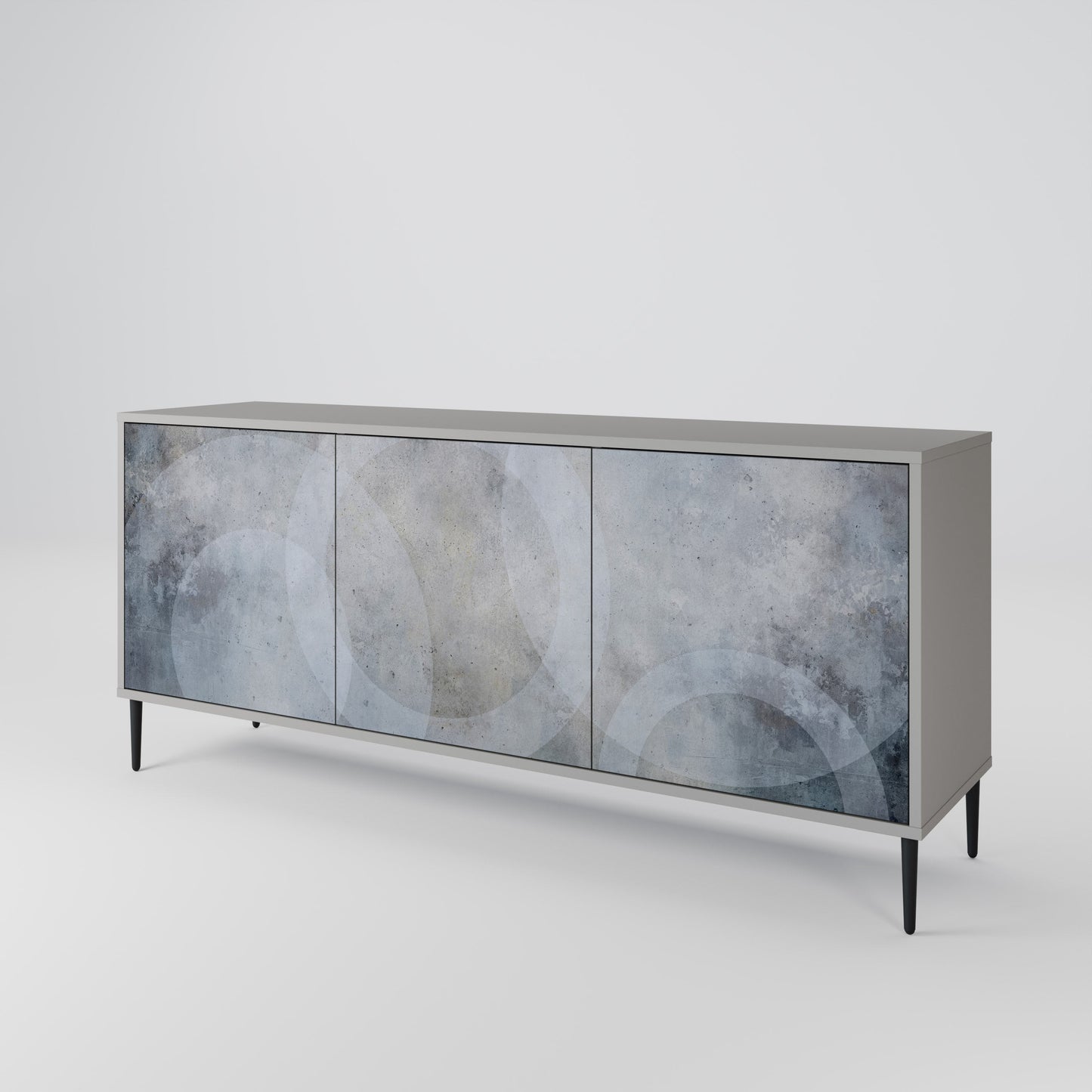 MUTED ARC 3-Door Sideboard in Grey Finish