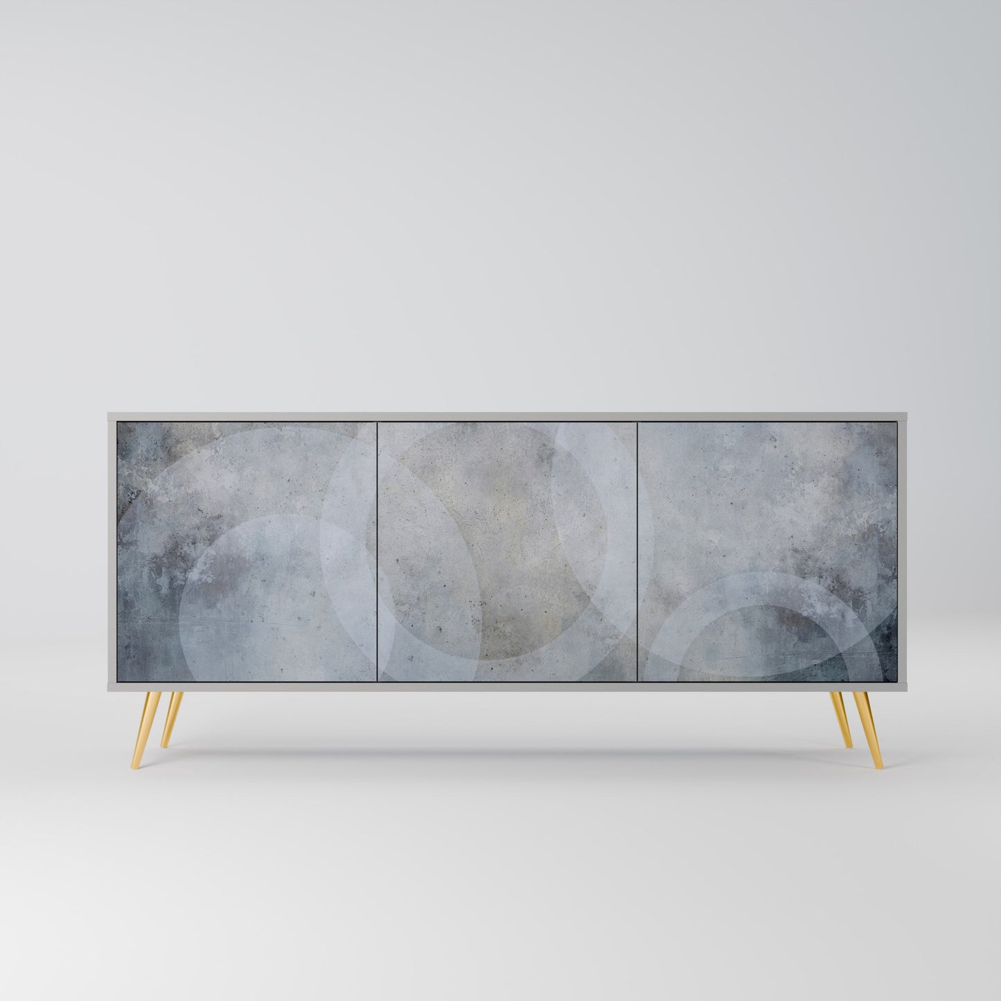 MUTED ARC 3-Door Sideboard in Grey Finish