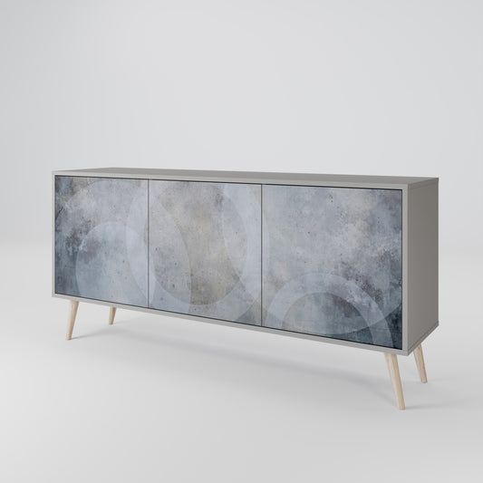 MUTED ARC 3-Door Sideboard in Grey Finish