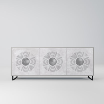 SOLID CIRCLES 3-Door Sideboard in Grey Finish