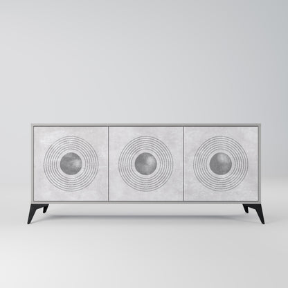 SOLID CIRCLES 3-Door Sideboard in Grey Finish