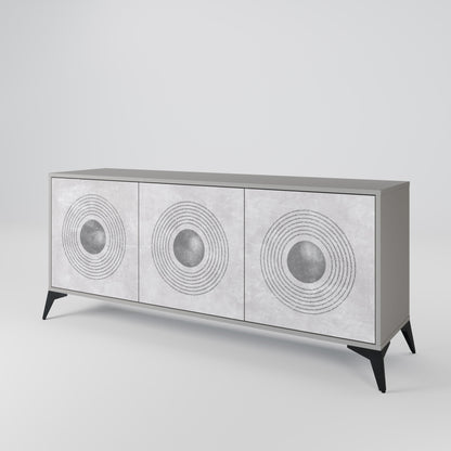 SOLID CIRCLES 3-Door Sideboard in Grey Finish