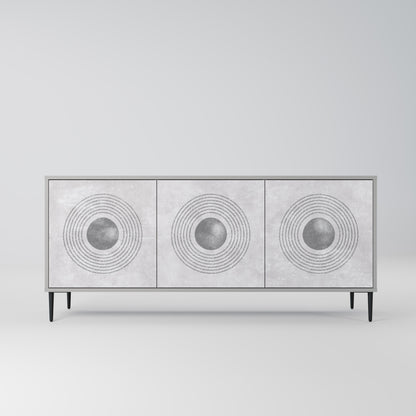 SOLID CIRCLES 3-Door Sideboard in Grey Finish