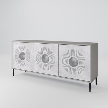 SOLID CIRCLES 3-Door Sideboard in Grey Finish