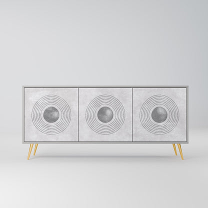 SOLID CIRCLES 3-Door Sideboard in Grey Finish