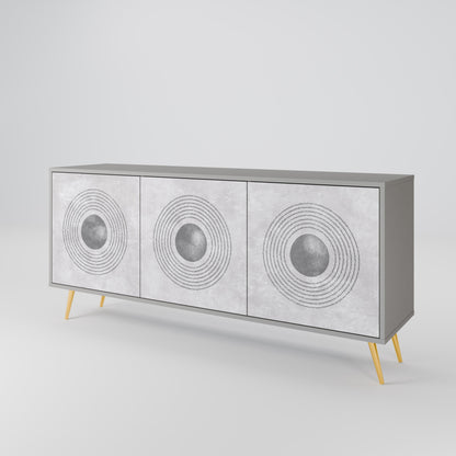 SOLID CIRCLES 3-Door Sideboard in Grey Finish