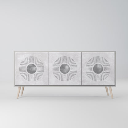 SOLID CIRCLES 3-Door Sideboard in Grey Finish