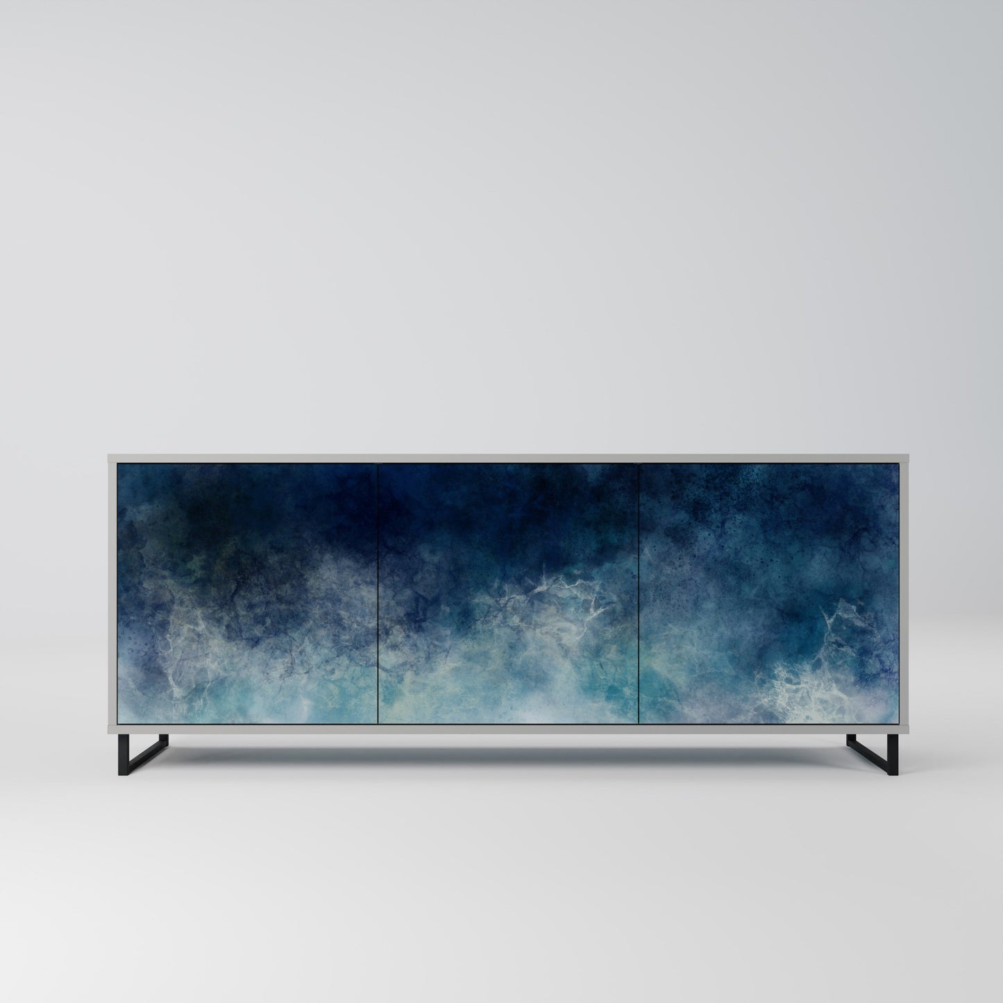 CELESTIAL FALL 3-Door Sideboard in Grey Finish