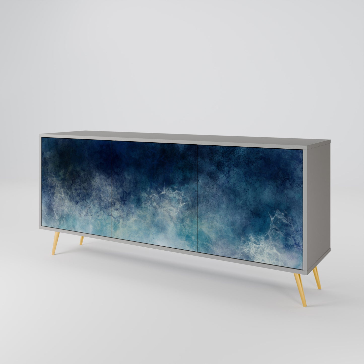 CELESTIAL FALL 3-Door Sideboard in Grey Finish