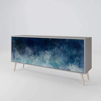 CELESTIAL FALL 3-Door Sideboard in Grey Finish