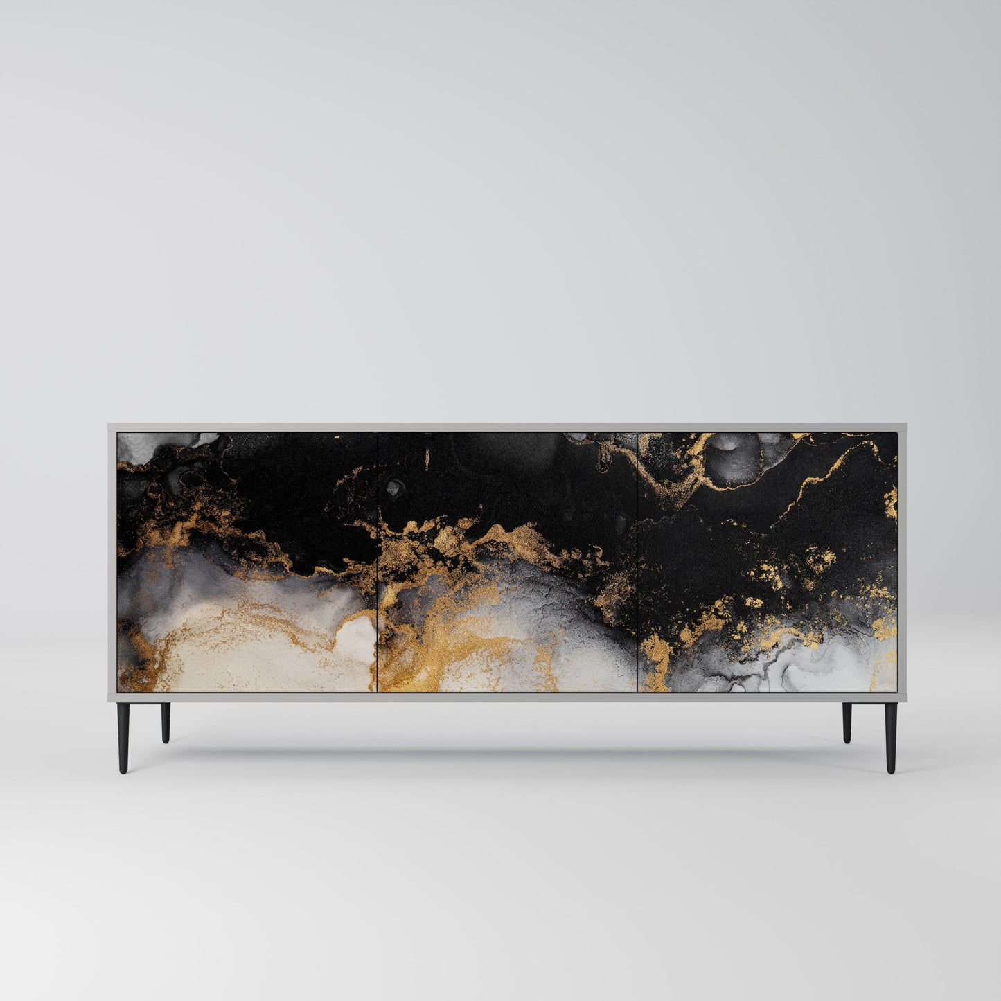 MARBLE OF TOMMORROW 3-Door Sideboard in Grey Finish