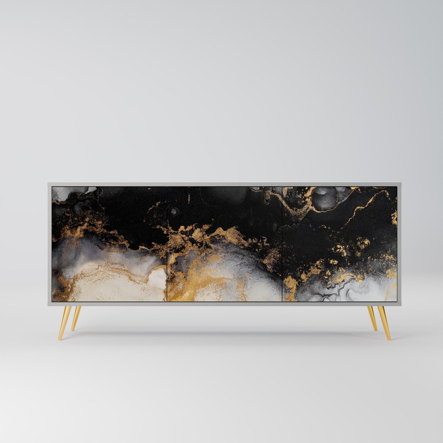 MARBLE OF TOMMORROW 3-Door Sideboard in Grey Finish