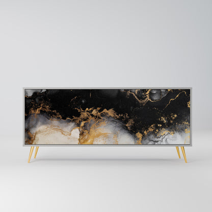 MARBLE OF TOMMORROW 3-Door Sideboard in Grey Finish