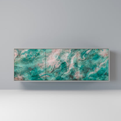 ABSTRACT ALCHEMY 3-Door Sideboard in Grey Finish