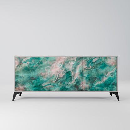 ABSTRACT ALCHEMY 3-Door Sideboard in Grey Finish