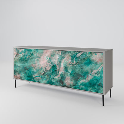 ABSTRACT ALCHEMY 3-Door Sideboard in Grey Finish