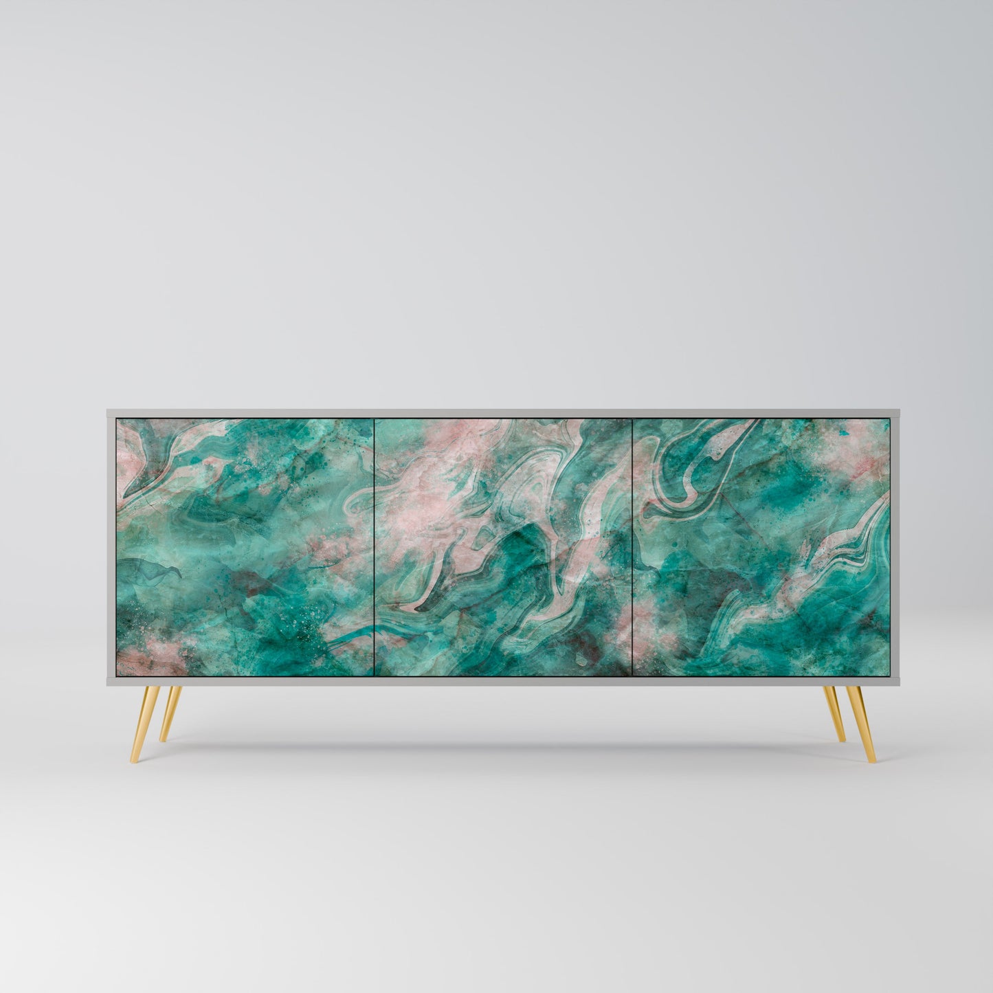 ABSTRACT ALCHEMY 3-Door Sideboard in Grey Finish