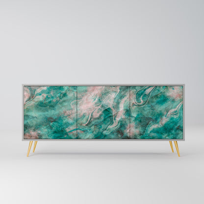 ABSTRACT ALCHEMY 3-Door Sideboard in Grey Finish