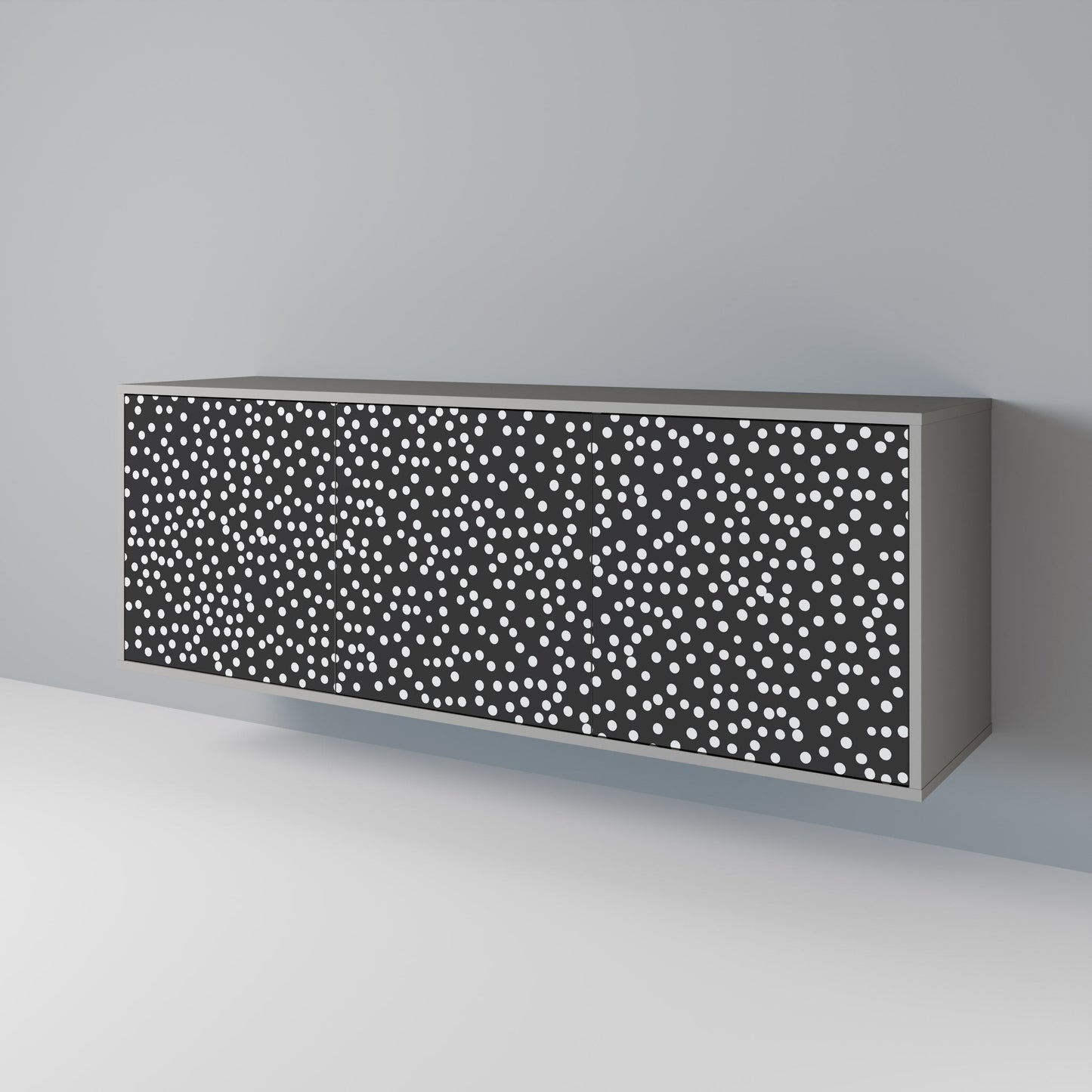 BLINDING LIGHTS 3-Door Sideboard in Grey Finish