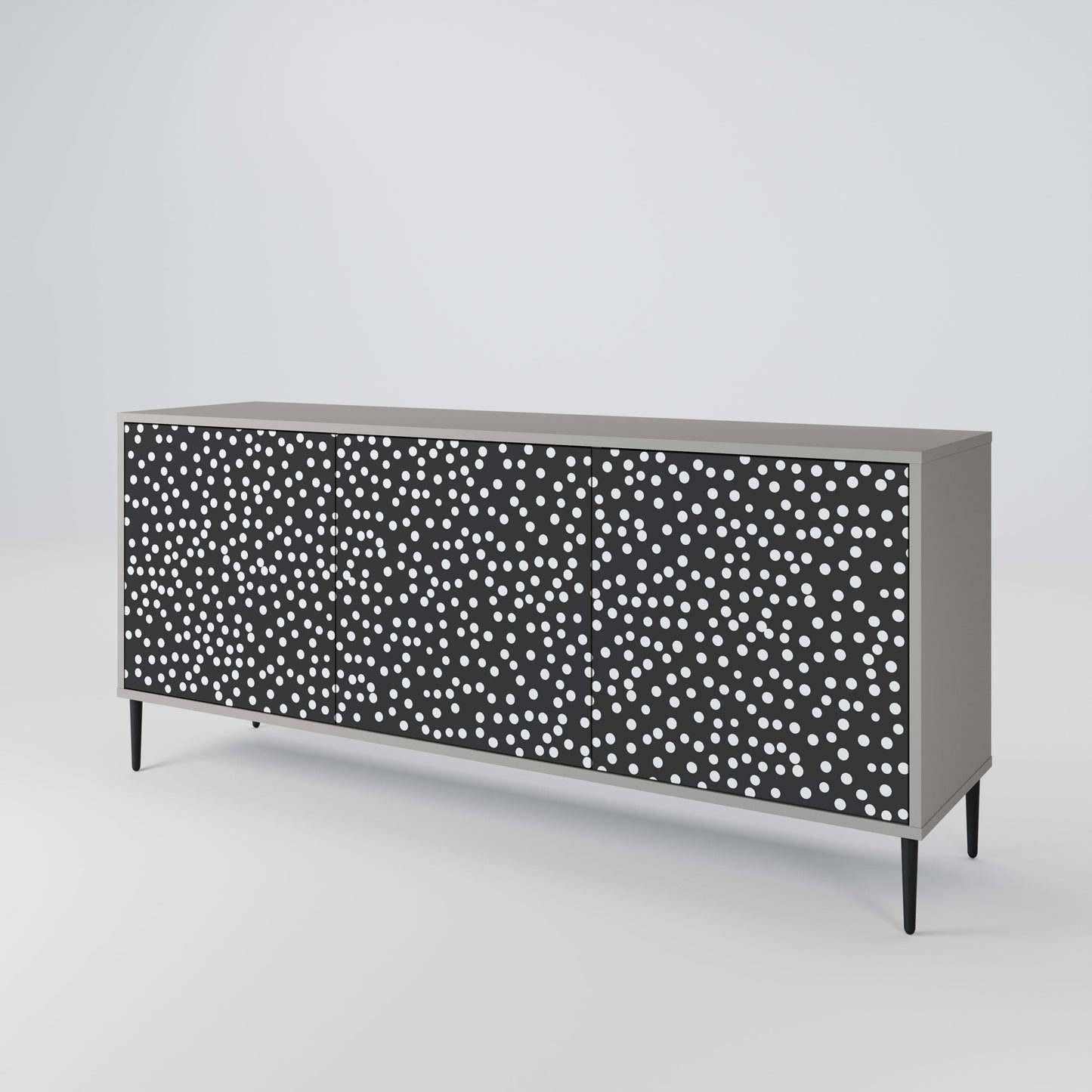 BLINDING LIGHTS 3-Door Sideboard in Grey Finish
