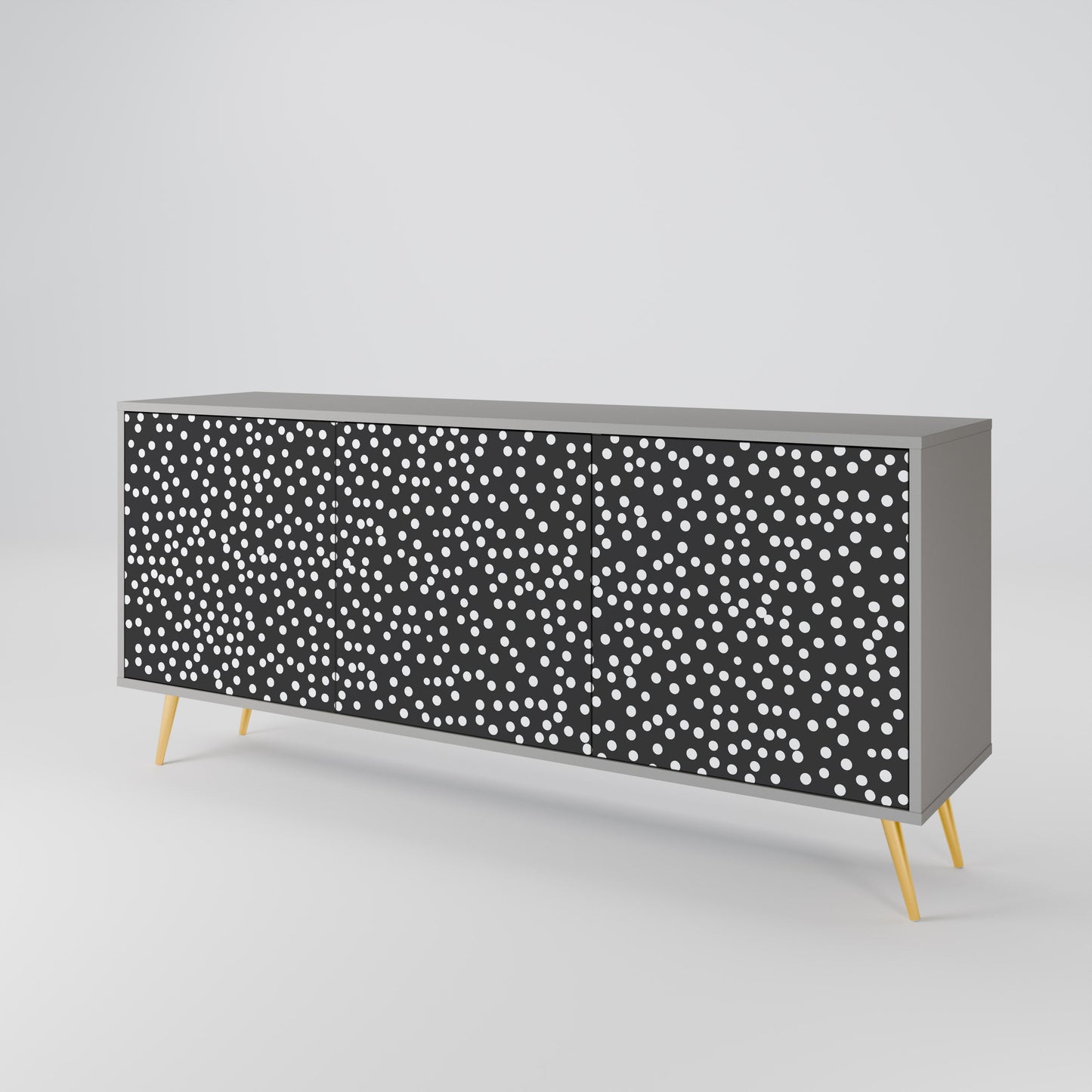 BLINDING LIGHTS 3-Door Sideboard in Grey Finish