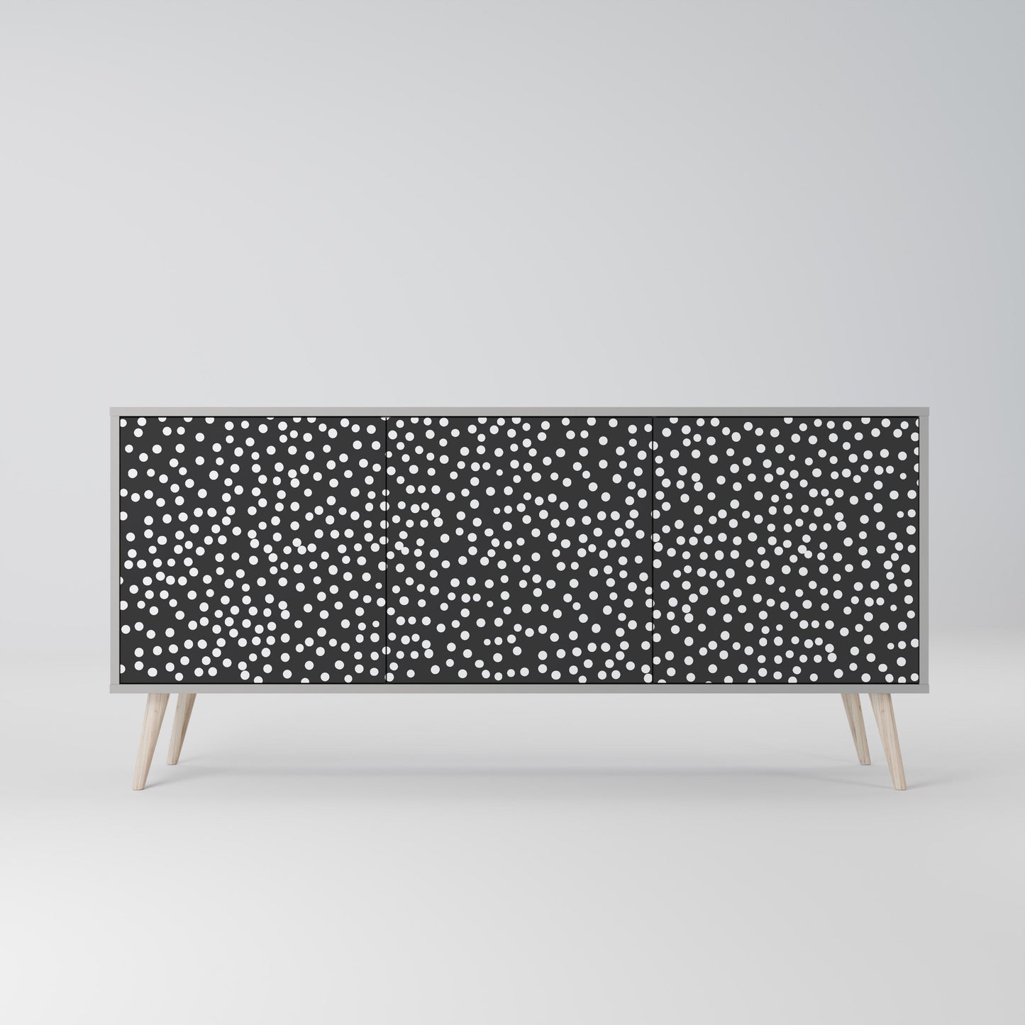 BLINDING LIGHTS 3-Door Sideboard in Grey Finish