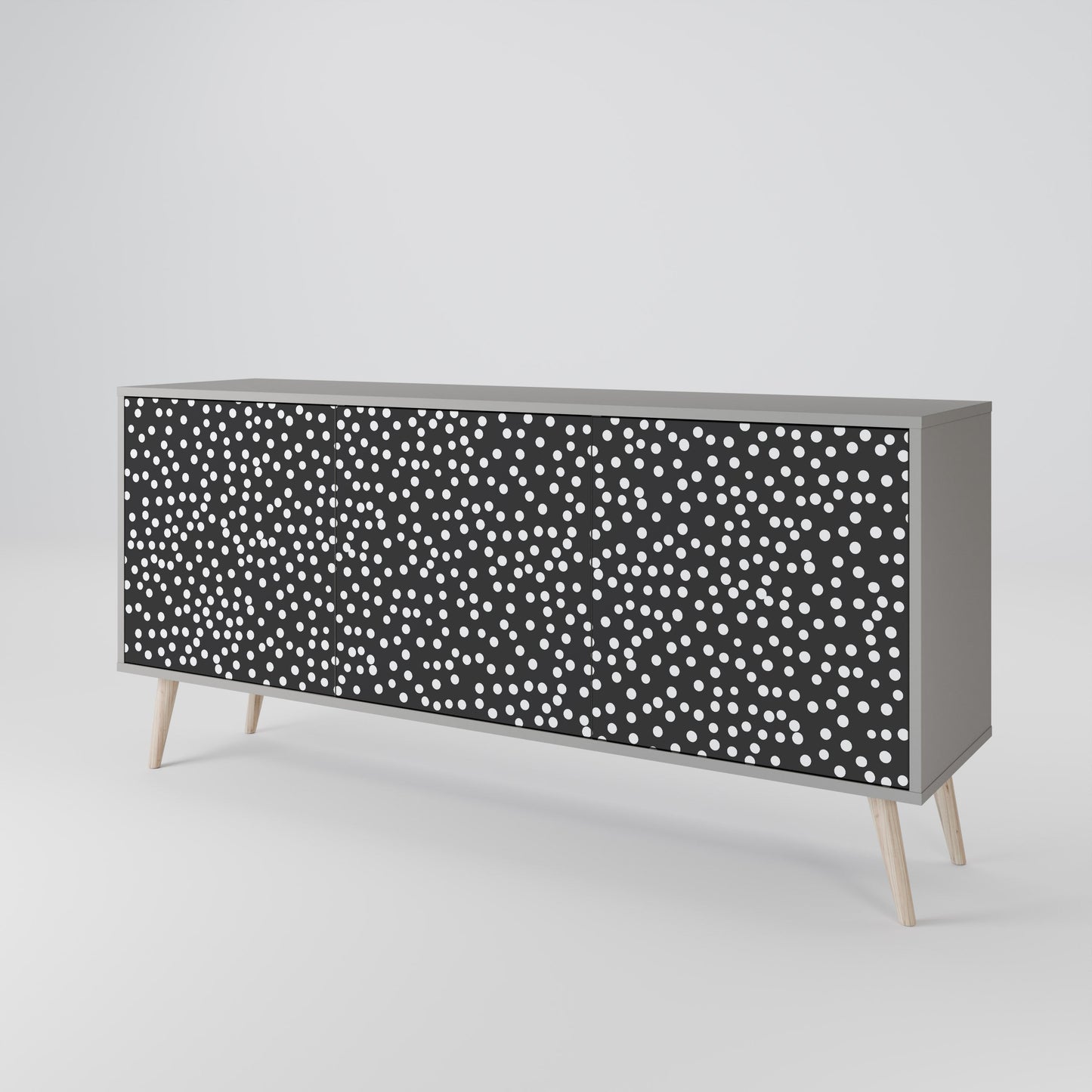 BLINDING LIGHTS 3-Door Sideboard in Grey Finish