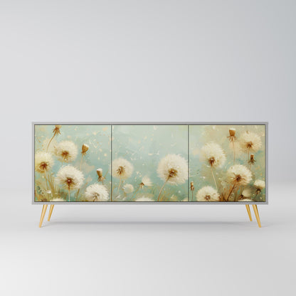 DREAMY MEADOW 3-Door Sideboard in Grey Finish
