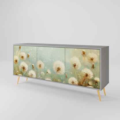 DREAMY MEADOW 3-Door Sideboard in Grey Finish